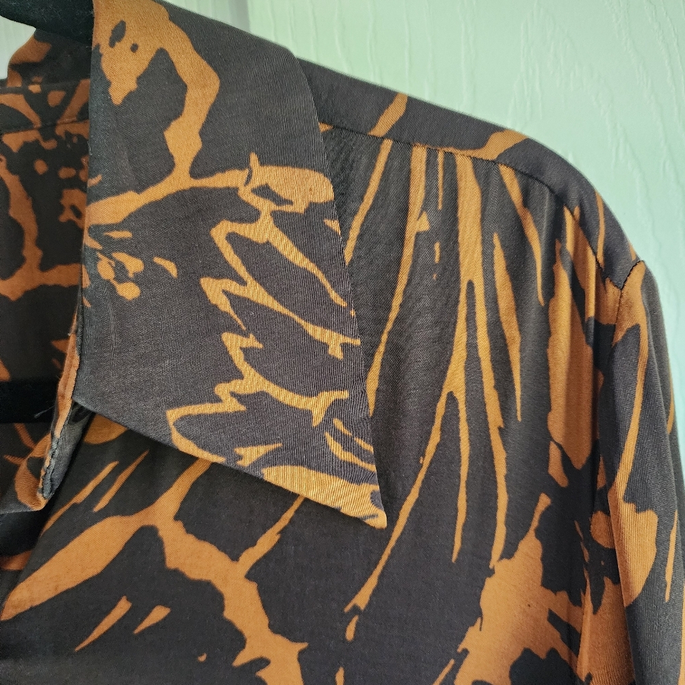 COS Black and Brown Floral Midi Shirt Dress - Picture 6 of 14